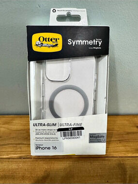 OtterBox Symmetry Series Clear & Gray iPhone 16 Case NWT